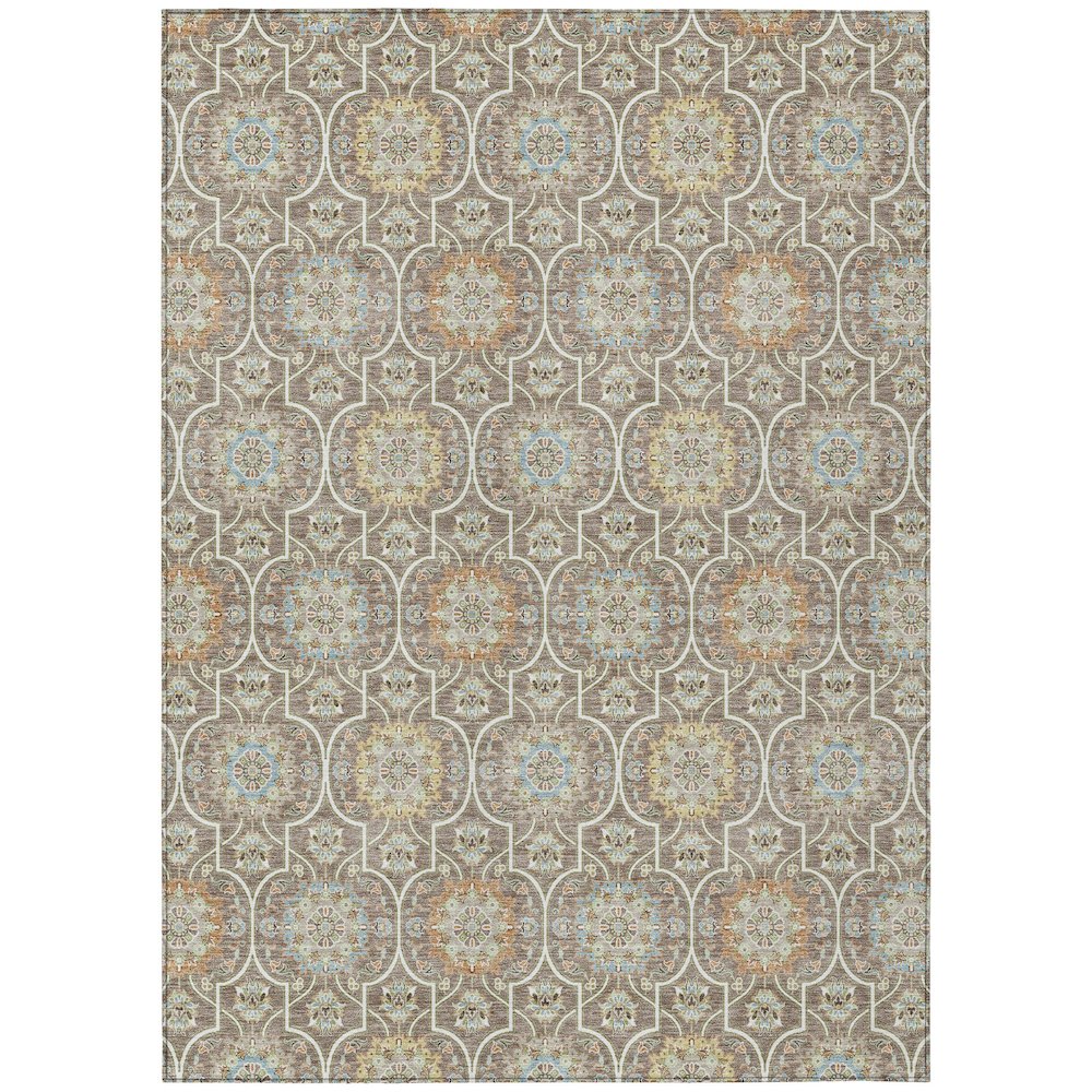 Machine Washable Indoor/Outdoor Chantille ACN2670 Brown 5' x 7'6" Rug. Picture 1