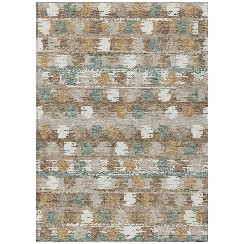 Machine Washable Indoor/Outdoor Chantille ACN2673 Brown 5' x 7'6" Rug. Picture 1