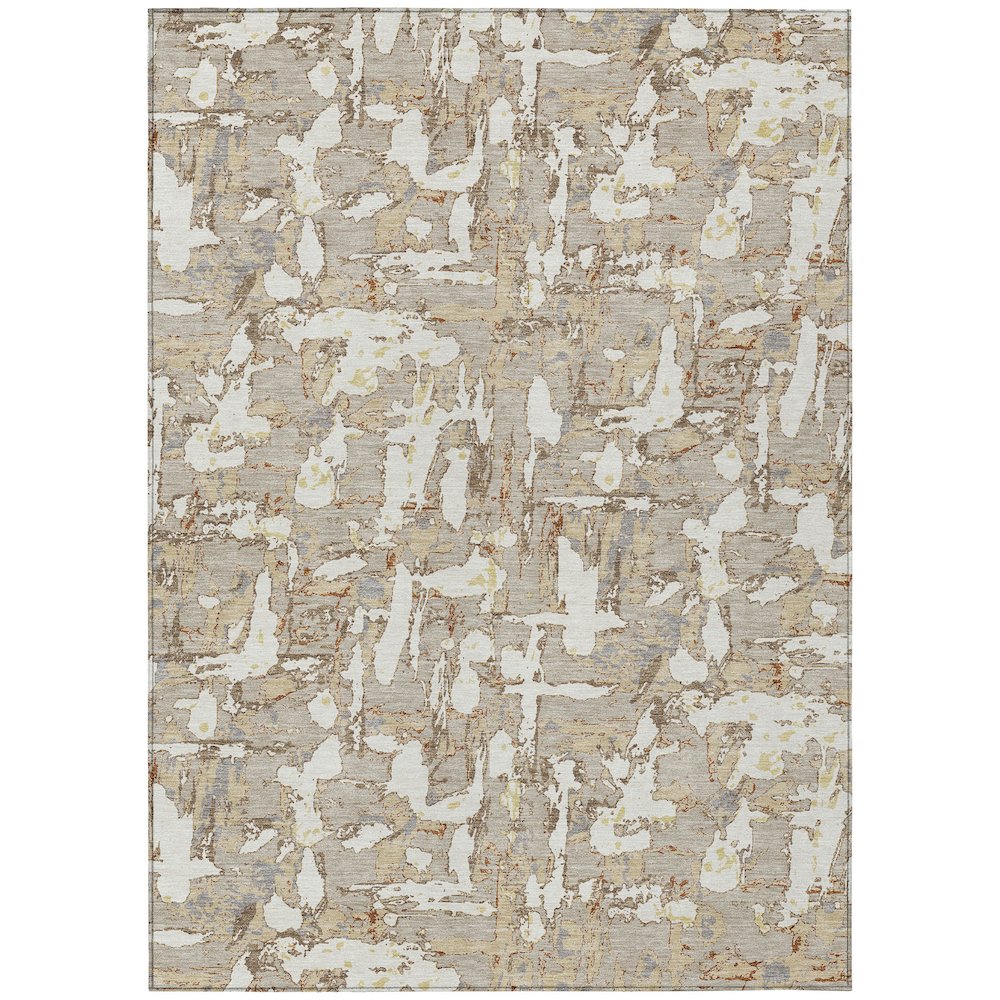 Machine Washable Indoor/Outdoor Chantille ACN2678 Brown 5' x 7'6" Rug. Picture 1