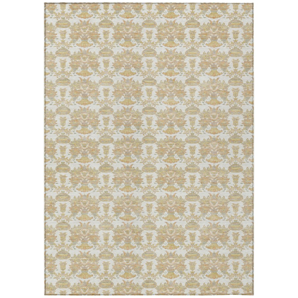 Machine Washable Indoor/Outdoor Chantille ACN2682 Ivory 5' x 7'6" Rug. Picture 1