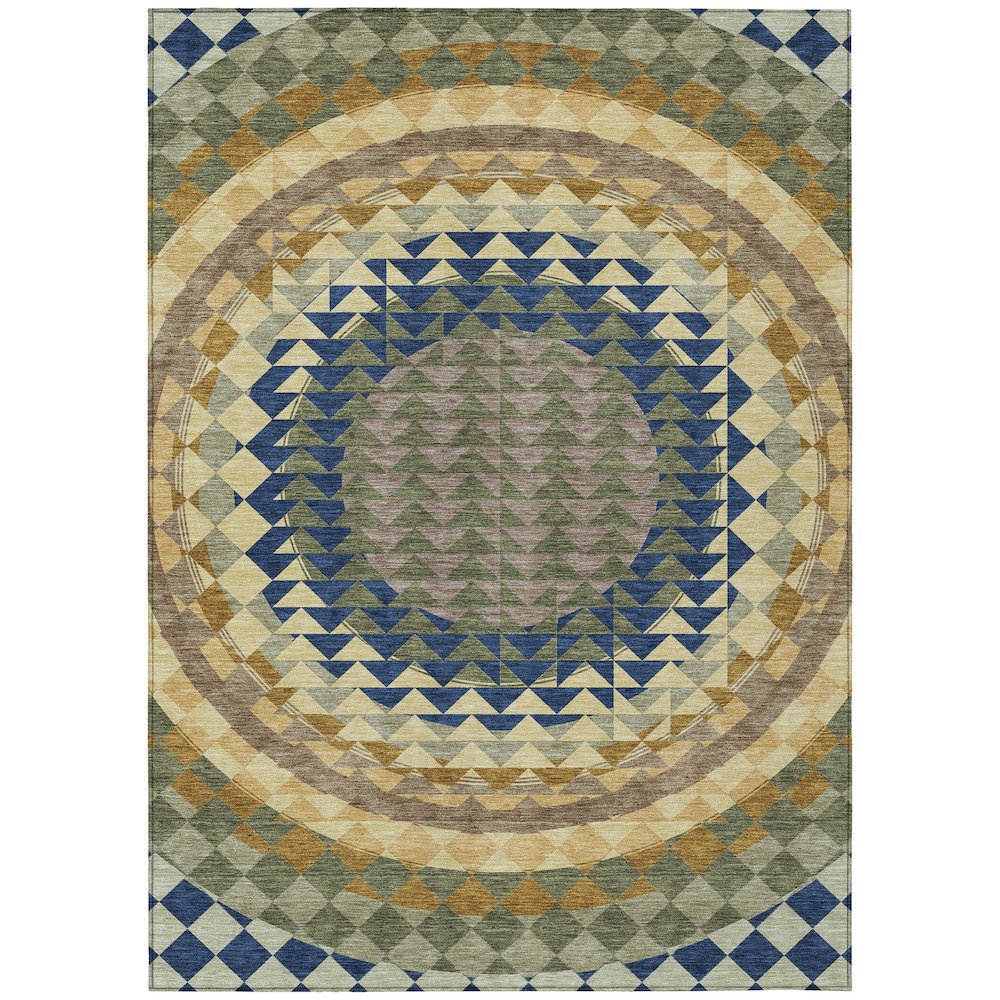 Machine Washable Indoor/Outdoor Chantille ACN2685 Green 5' x 7'6" Rug. Picture 1