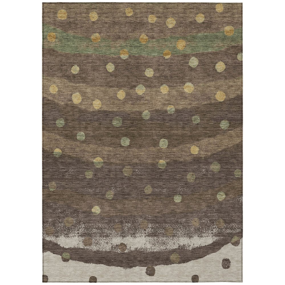 Machine Washable Indoor/Outdoor Chantille ACN2696 Brown 5' x 7'6" Rug. Picture 1