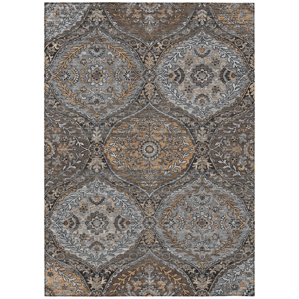 Machine Washable Indoor/Outdoor Chantille ACN2698 Gray 5' x 7'6" Rug. Picture 1