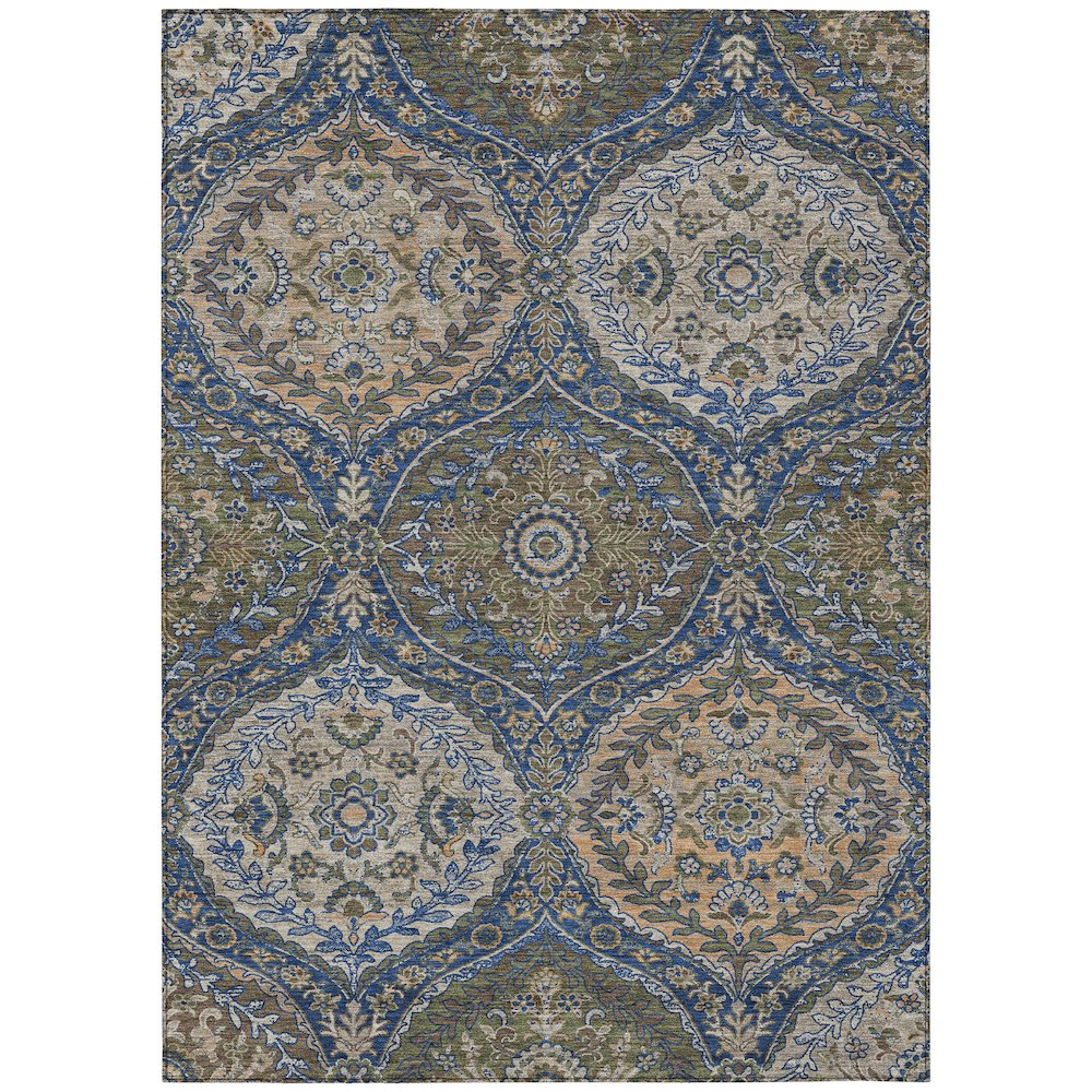 Machine Washable Indoor/Outdoor Chantille ACN2698 Blue 5' x 7'6" Rug. Picture 1