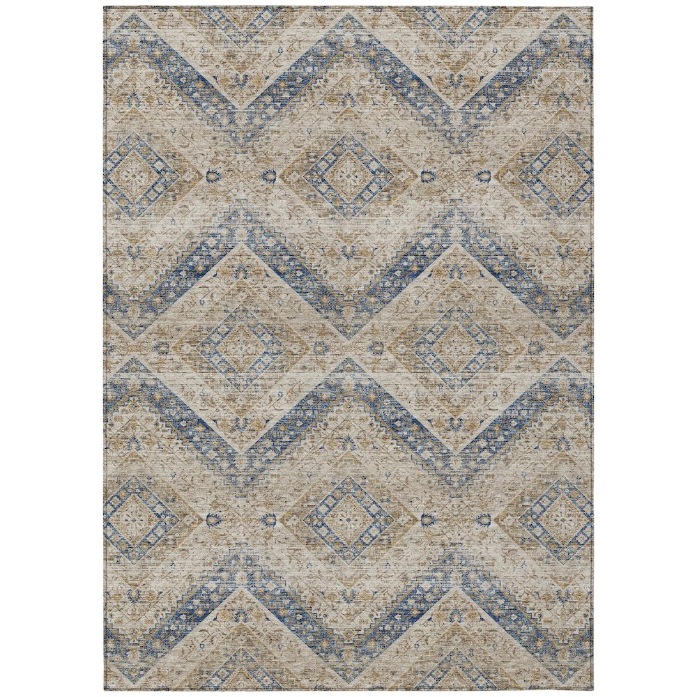Machine Washable Indoor/Outdoor Chantille ACN2699 Brown 5' x 7'6" Rug. Picture 1