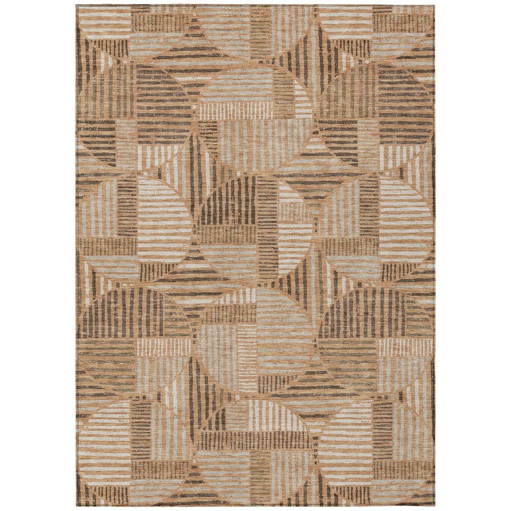 Machine Washable Indoor/Outdoor Chantille ACN2700 Orange 5' x 7'6" Rug. Picture 1