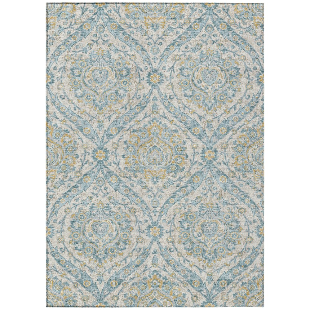 Machine Washable Indoor/Outdoor Chantille ACN2703 Ivory 5' x 7'6" Rug. Picture 1