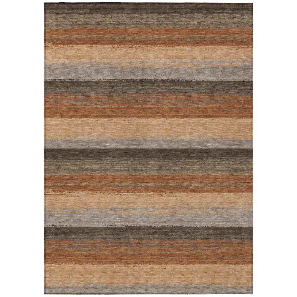 Machine Washable Indoor/Outdoor Chantille ACN2707 Orange 5' x 7'6" Rug. Picture 1