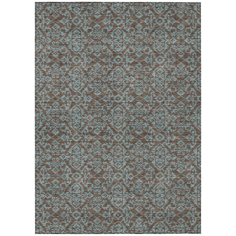 Machine Washable Indoor/Outdoor Chantille ACN2712 Brown 5' x 7'6" Rug. Picture 1