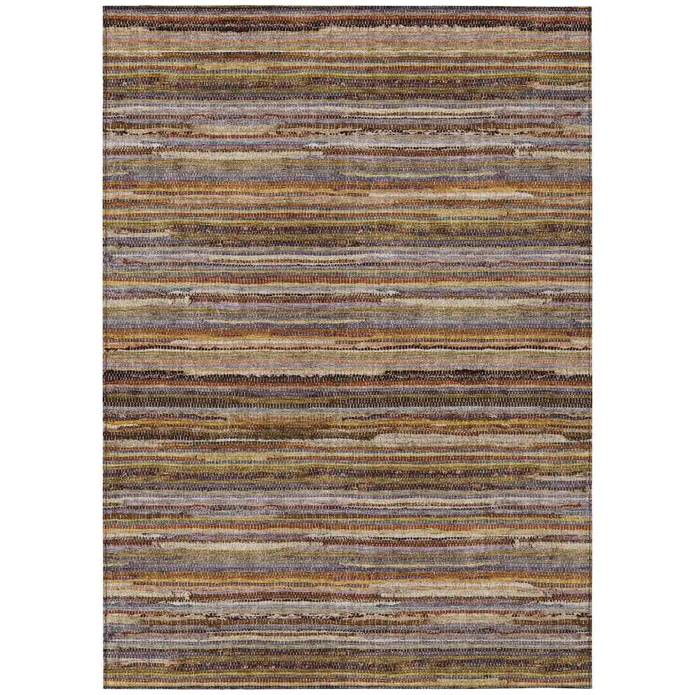 Machine Washable Indoor/Outdoor Chantille ACN2717 Orange 8' x 10' Rug. Picture 1