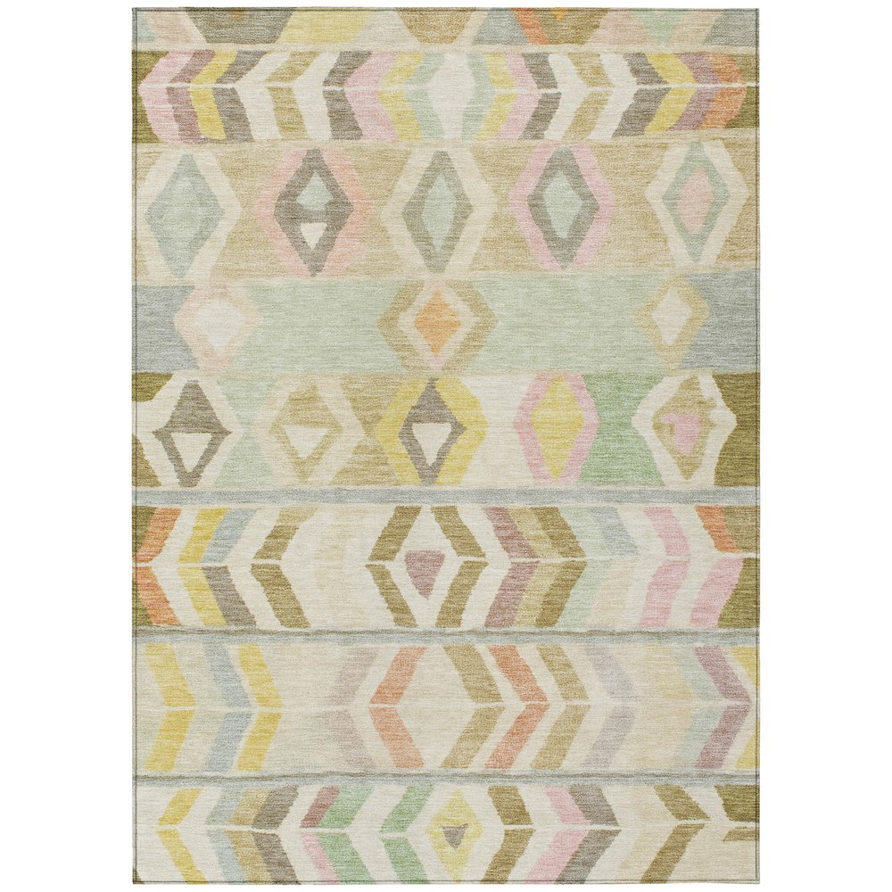Machine Washable Indoor/Outdoor Chantille ACN2721 Brown 8' x 10' Rug. Picture 1