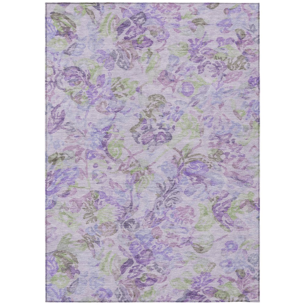 Machine Washable Indoor/Outdoor Chantille ACN2723 Purple 8' x 10' Rug. Picture 1