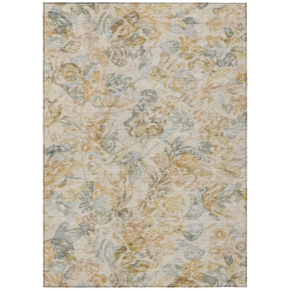 Machine Washable Indoor/Outdoor Chantille ACN2723 Gold 8' x 10' Rug. Picture 1