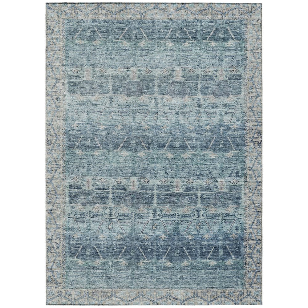 Machine Washable Indoor/Outdoor Chantille ACN2725 Blue 8' x 10' Rug. Picture 1