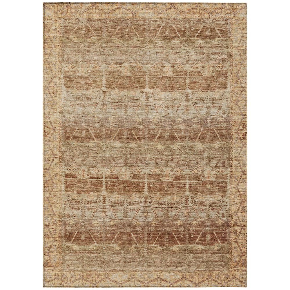 Machine Washable Indoor/Outdoor Chantille ACN2725 Orange 8' x 10' Rug. Picture 1