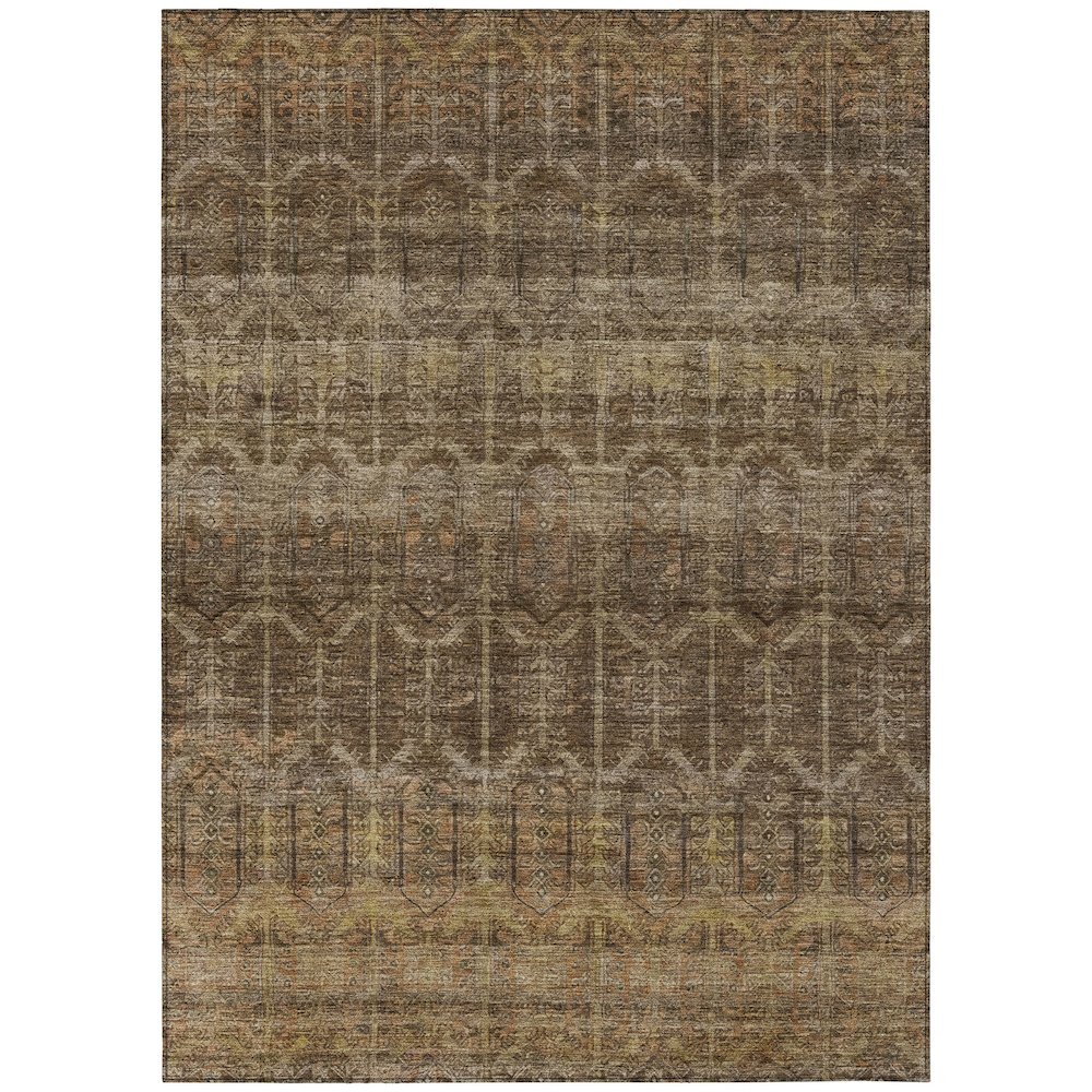 Machine Washable Indoor/Outdoor Chantille ACN2728 Brown 8' x 10' Rug. Picture 1