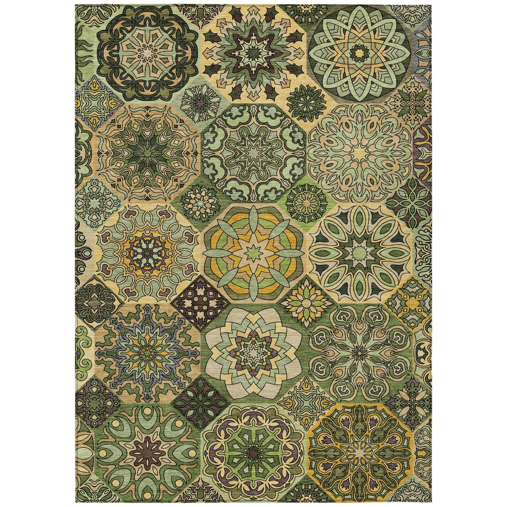 Machine Washable Indoor/Outdoor Chantille ACN2729 Green 8' x 10' Rug. Picture 1