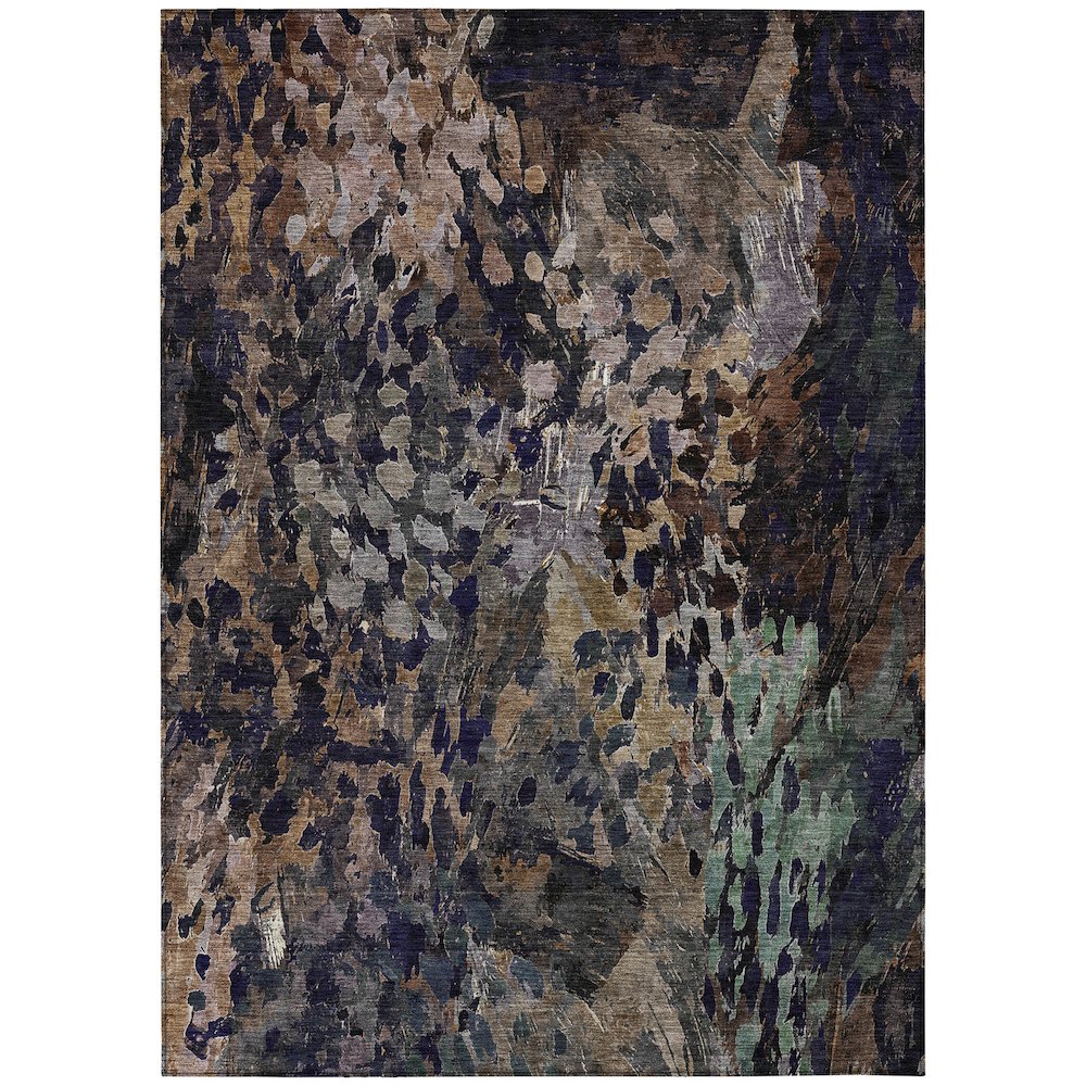 Machine Washable Indoor/Outdoor Chantille ACN2737 Brown 8' x 10' Rug. Picture 1
