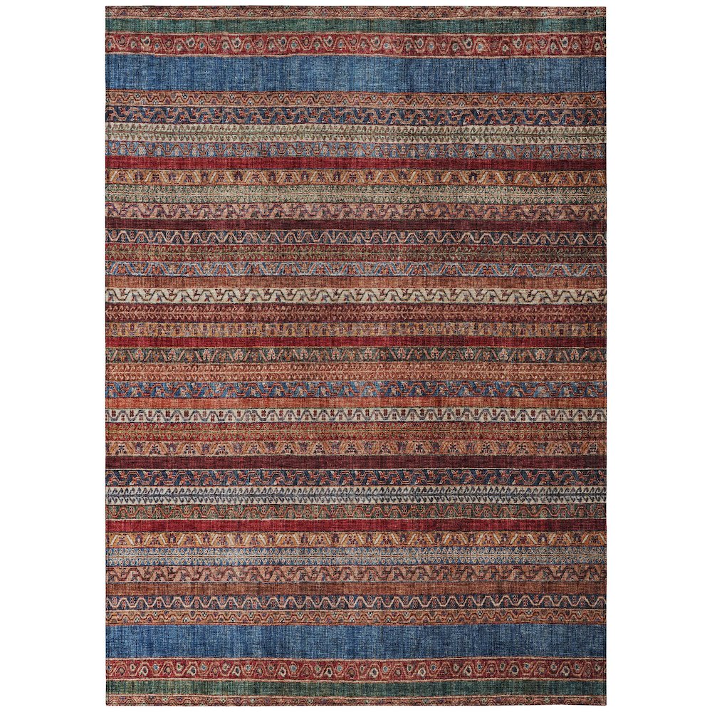 Machine Washable Indoor/Outdoor Chantille ACN2741 Orange 8' x 10' Rug. Picture 1