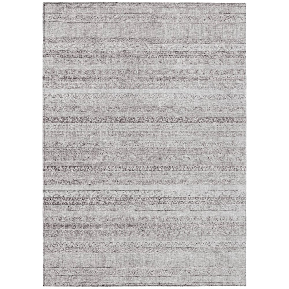Machine Washable Indoor/Outdoor Chantille ACN2742 Brown 8' x 10' Rug. Picture 1
