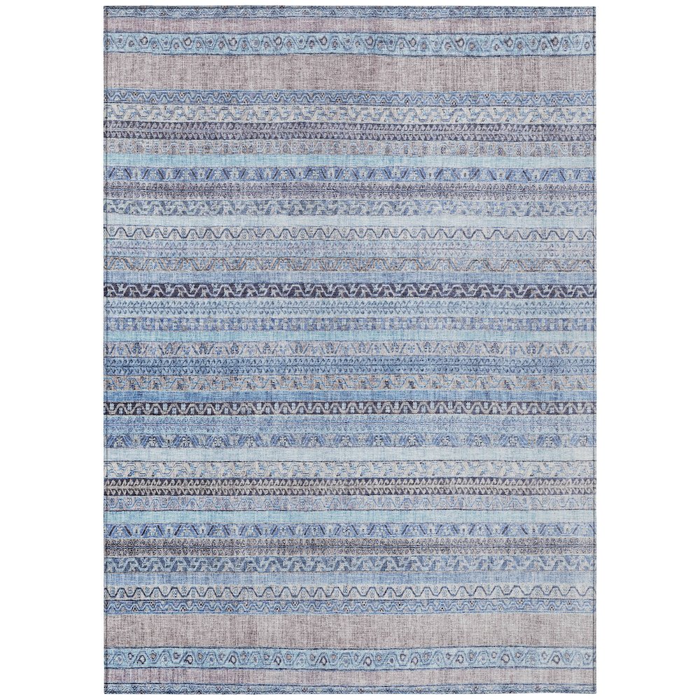 Machine Washable Indoor/Outdoor Chantille ACN2742 Blue 8' x 10' Rug. Picture 1