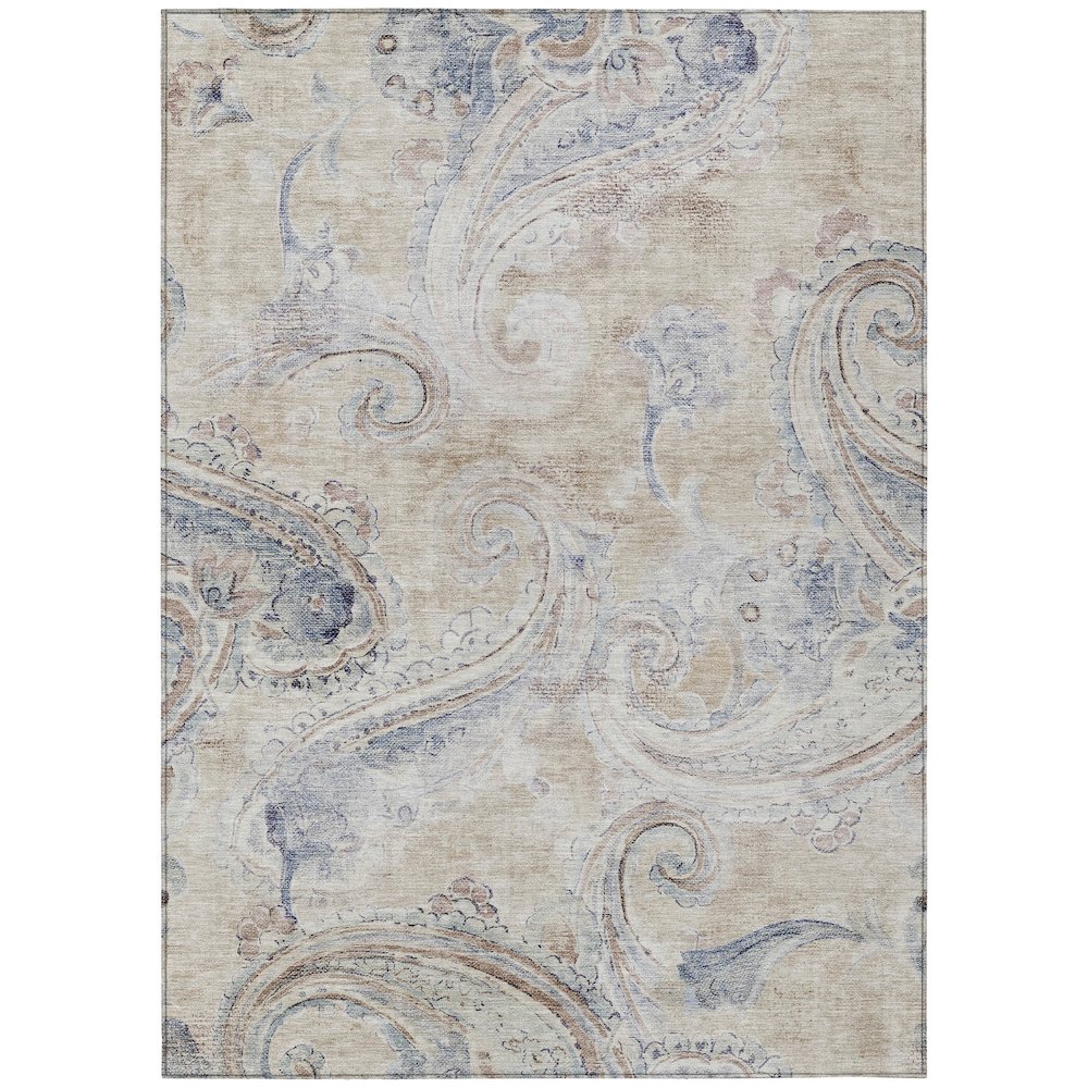 Machine Washable Indoor/Outdoor Chantille ACN2747 Brown 8' x 10' Rug. Picture 1