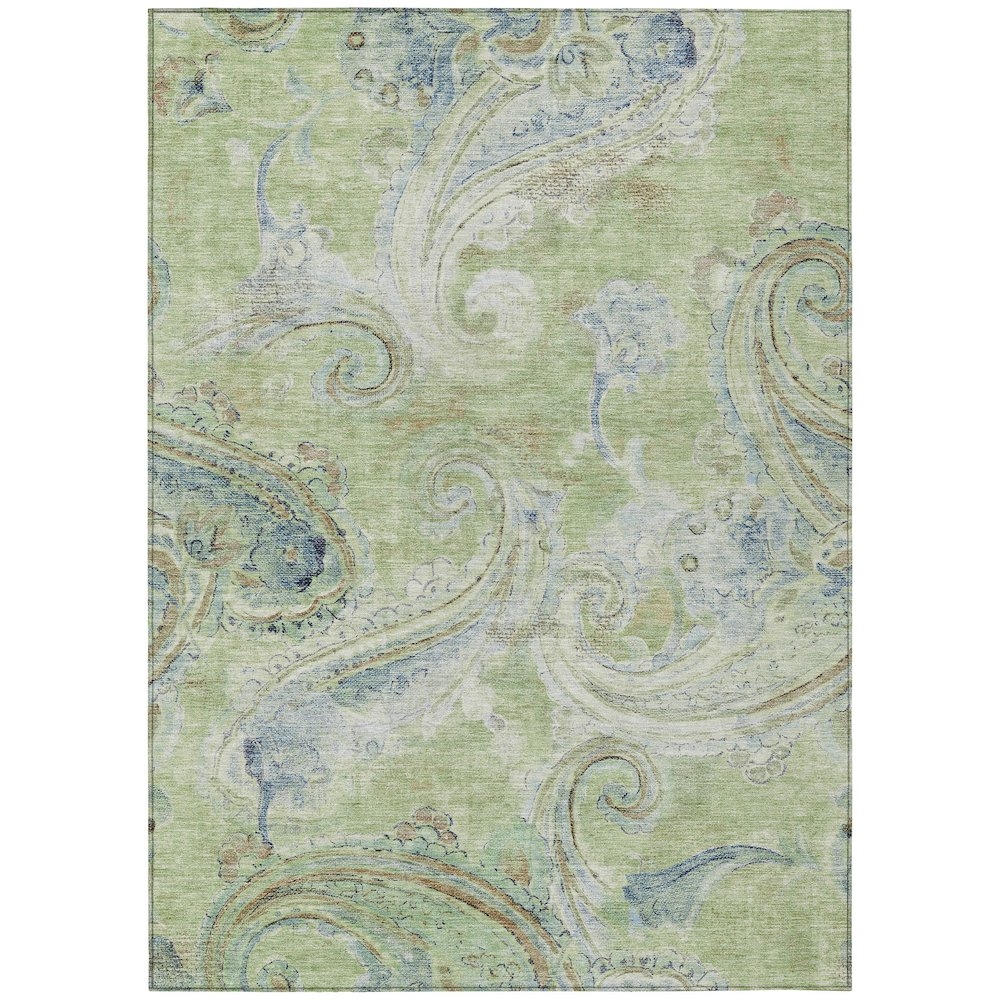 Machine Washable Indoor/Outdoor Chantille ACN2748 Green 8' x 10' Rug. Picture 1