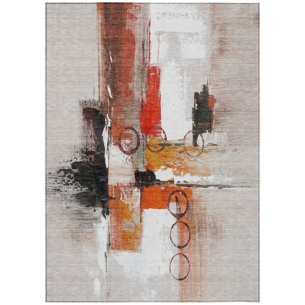 Machine Washable Indoor/Outdoor Chantille ACN2751 Red 8' x 10' Rug. Picture 1