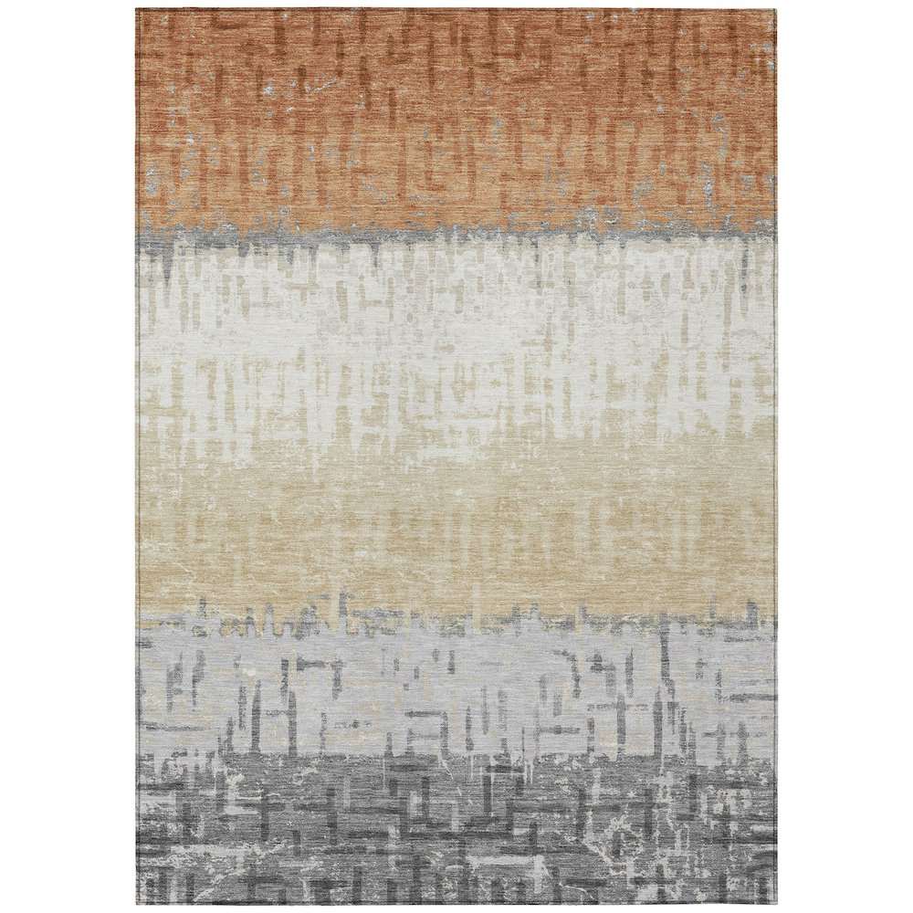Machine Washable Indoor/Outdoor Chantille ACN2752 Orange 8' x 10' Rug. Picture 1