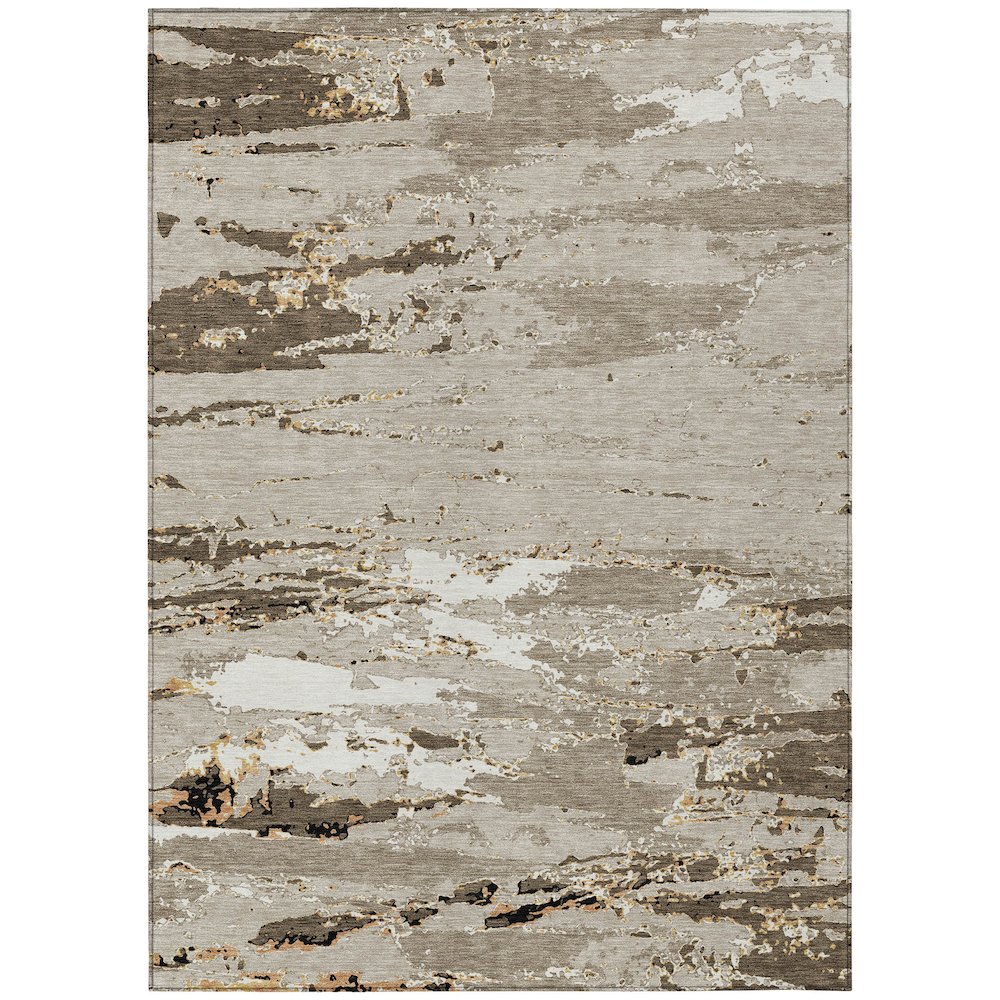 Machine Washable Indoor/Outdoor Chantille ACN2757 Brown 8' x 10' Rug. Picture 1