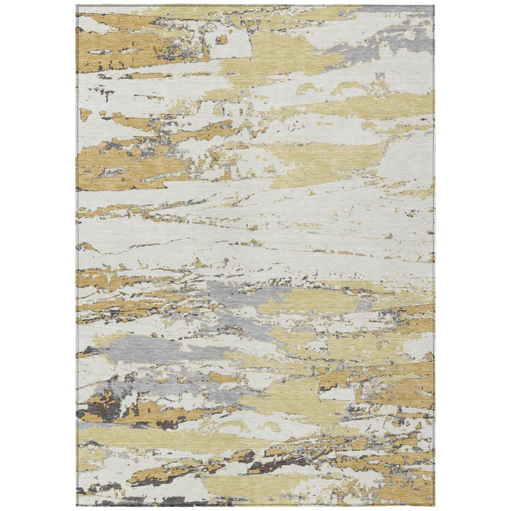 Machine Washable Indoor/Outdoor Chantille ACN2757 Gold 8' x 10' Rug. Picture 1