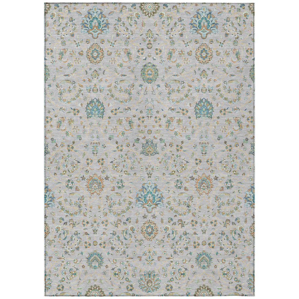 Machine Washable Indoor/Outdoor Chantille ACN2758 Gray 8' x 10' Rug. Picture 1