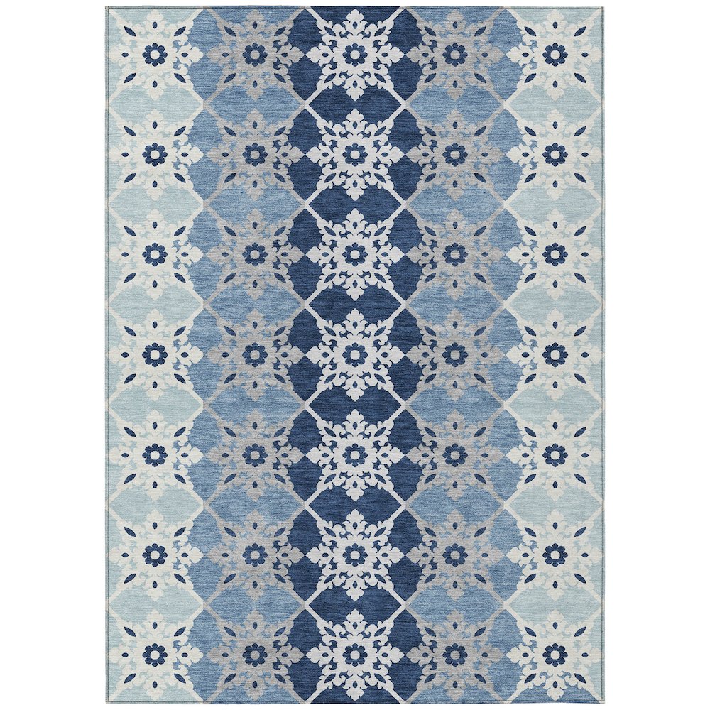 Machine Washable Indoor/Outdoor Chantille ACN2759 Blue 8' x 10' Rug. Picture 1