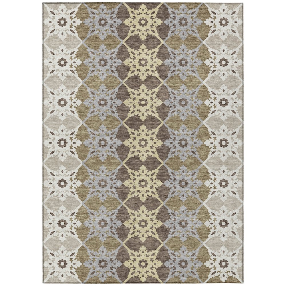 Machine Washable Indoor/Outdoor Chantille ACN2759 Brown 8' x 10' Rug. Picture 1