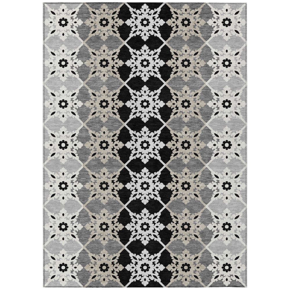 Machine Washable Indoor/Outdoor Chantille ACN2759 Gray 8' x 10' Rug. Picture 1