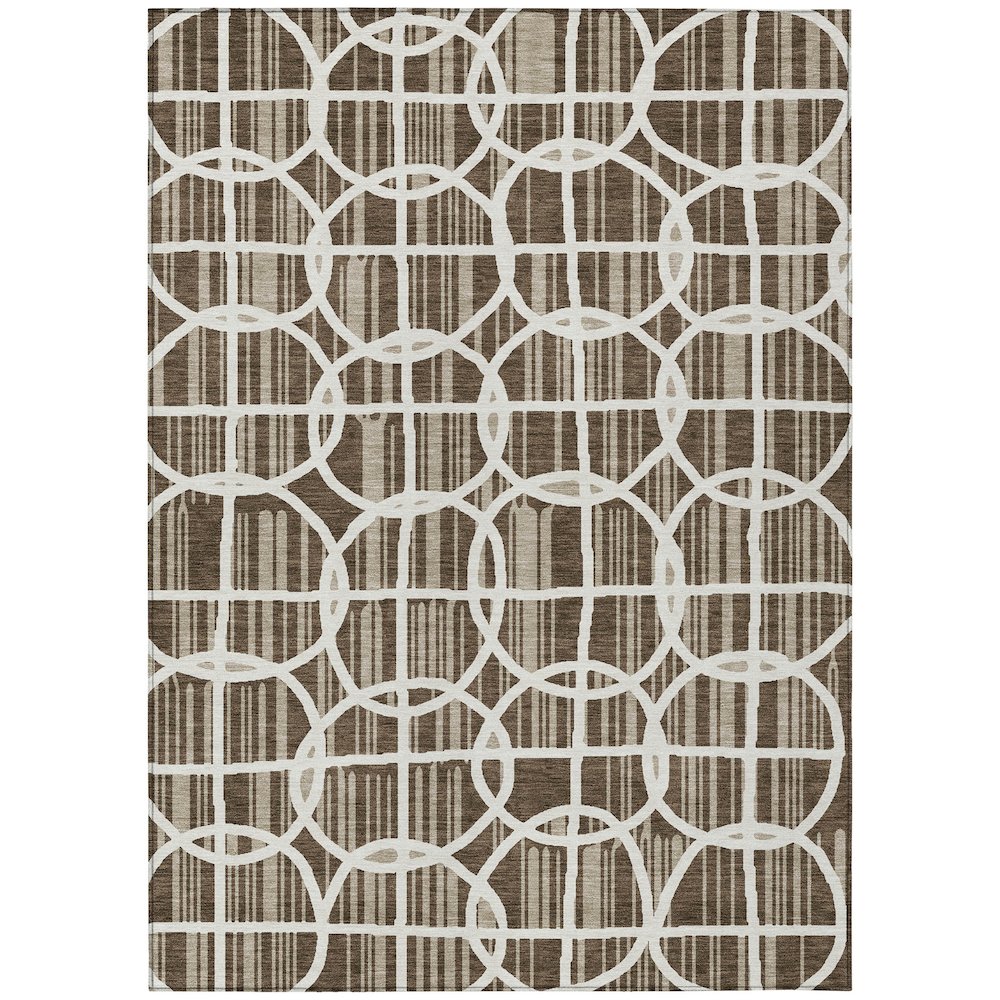 Machine Washable Indoor/Outdoor Chantille ACN2769 Brown 8' x 10' Rug. Picture 1