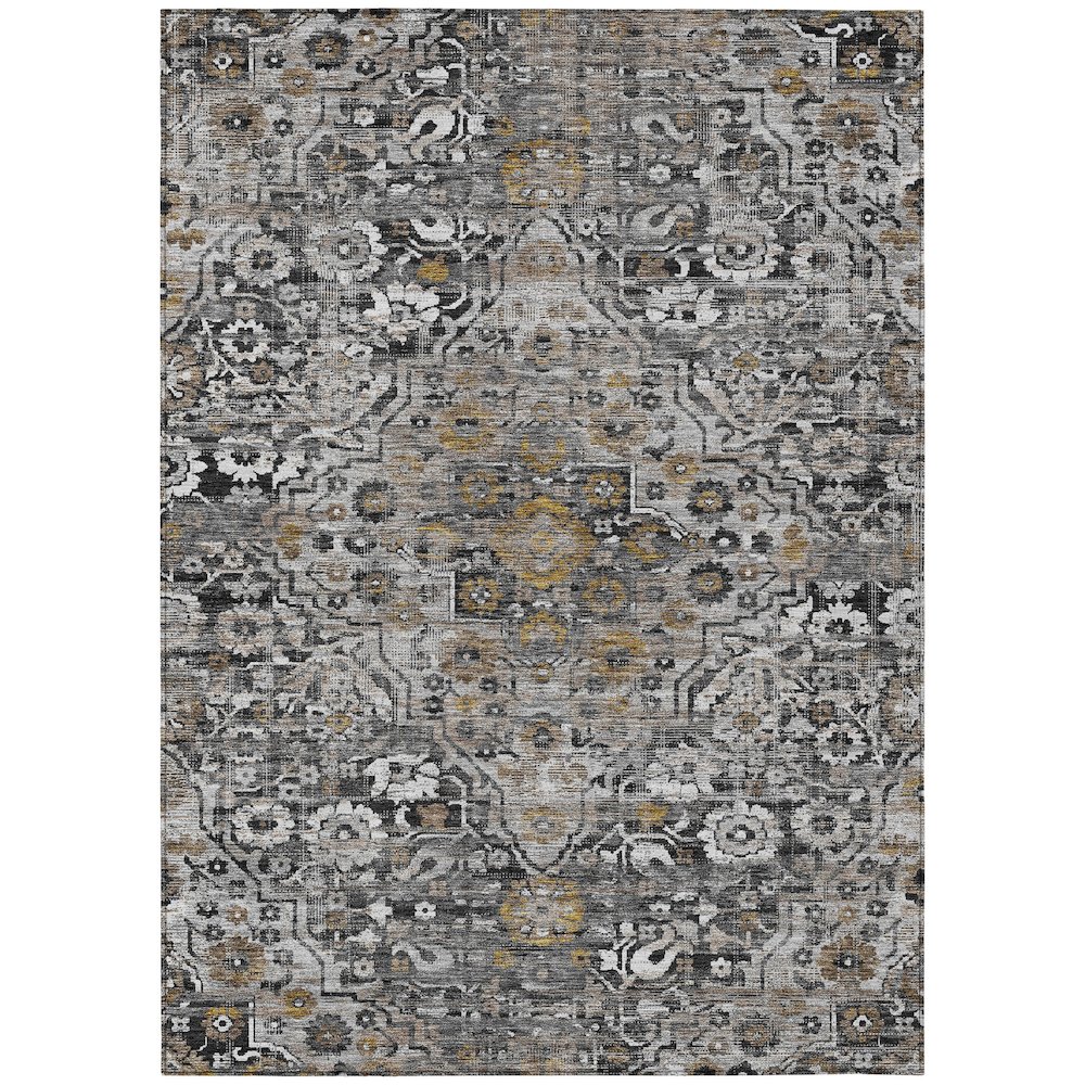 Machine Washable Indoor/Outdoor Chantille ACN2782 Black 8' x 10' Rug. Picture 1
