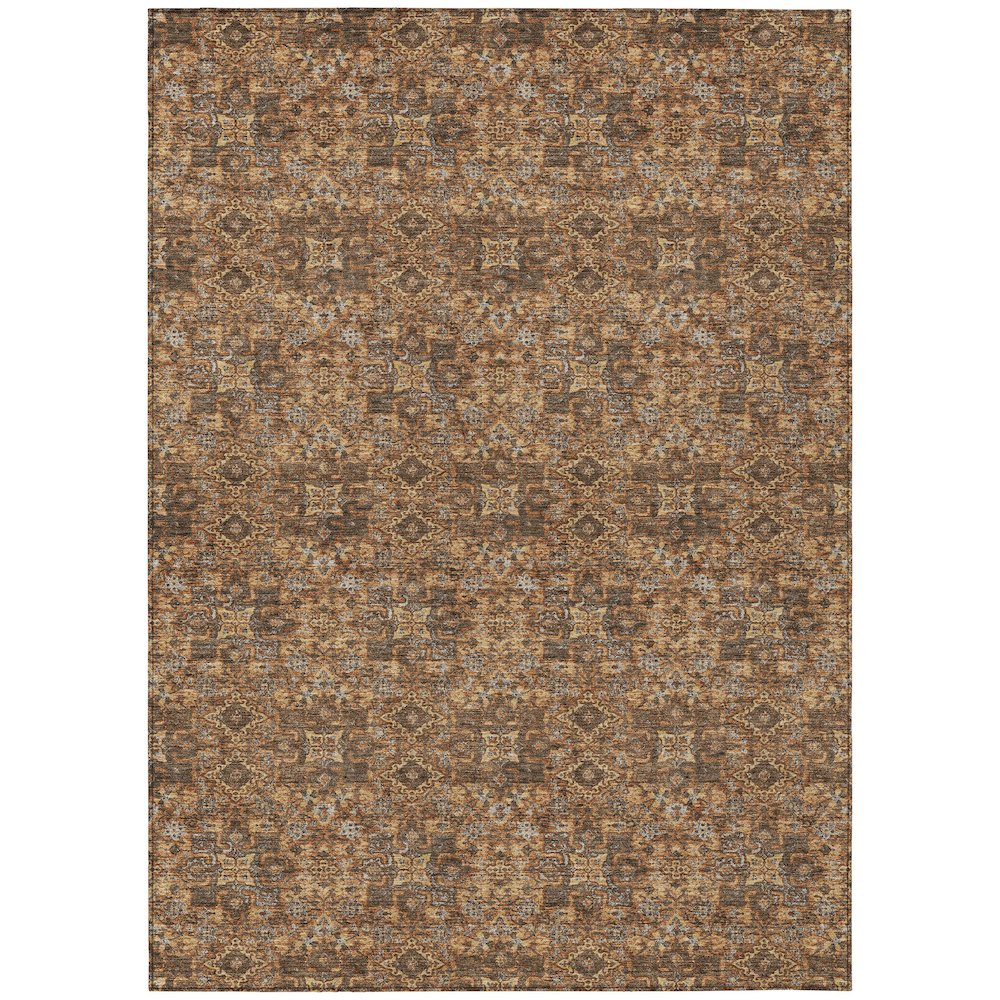 Machine Washable Indoor/Outdoor Chantille ACN2783 Orange 8' x 10' Rug. Picture 1