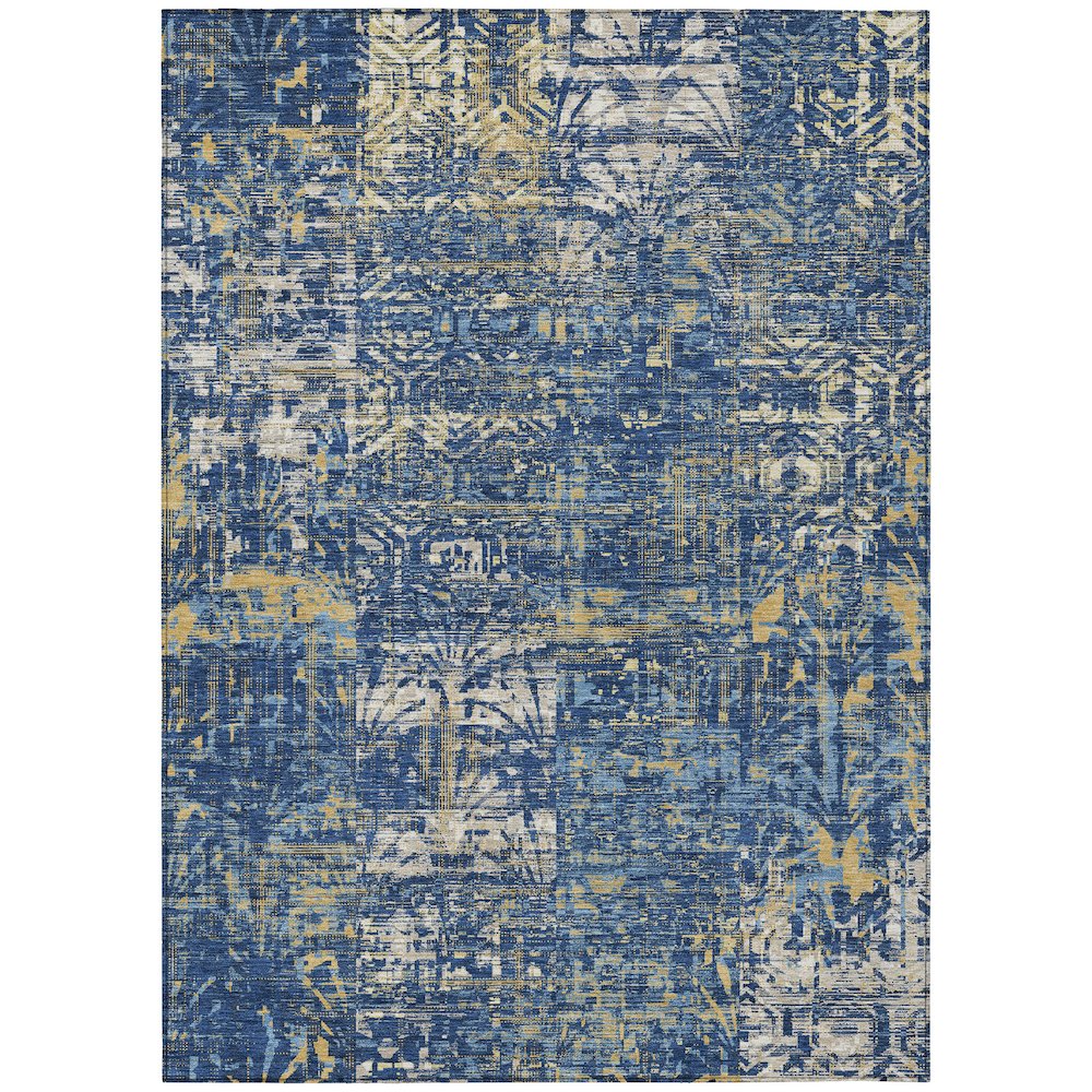 Machine Washable Indoor/Outdoor Chantille ACN2785 Blue 8' x 10' Rug. Picture 1
