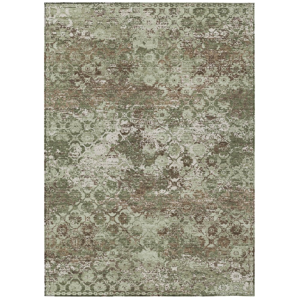 Machine Washable Indoor/Outdoor Chantille ACN2786 Green 8' x 10' Rug. Picture 1