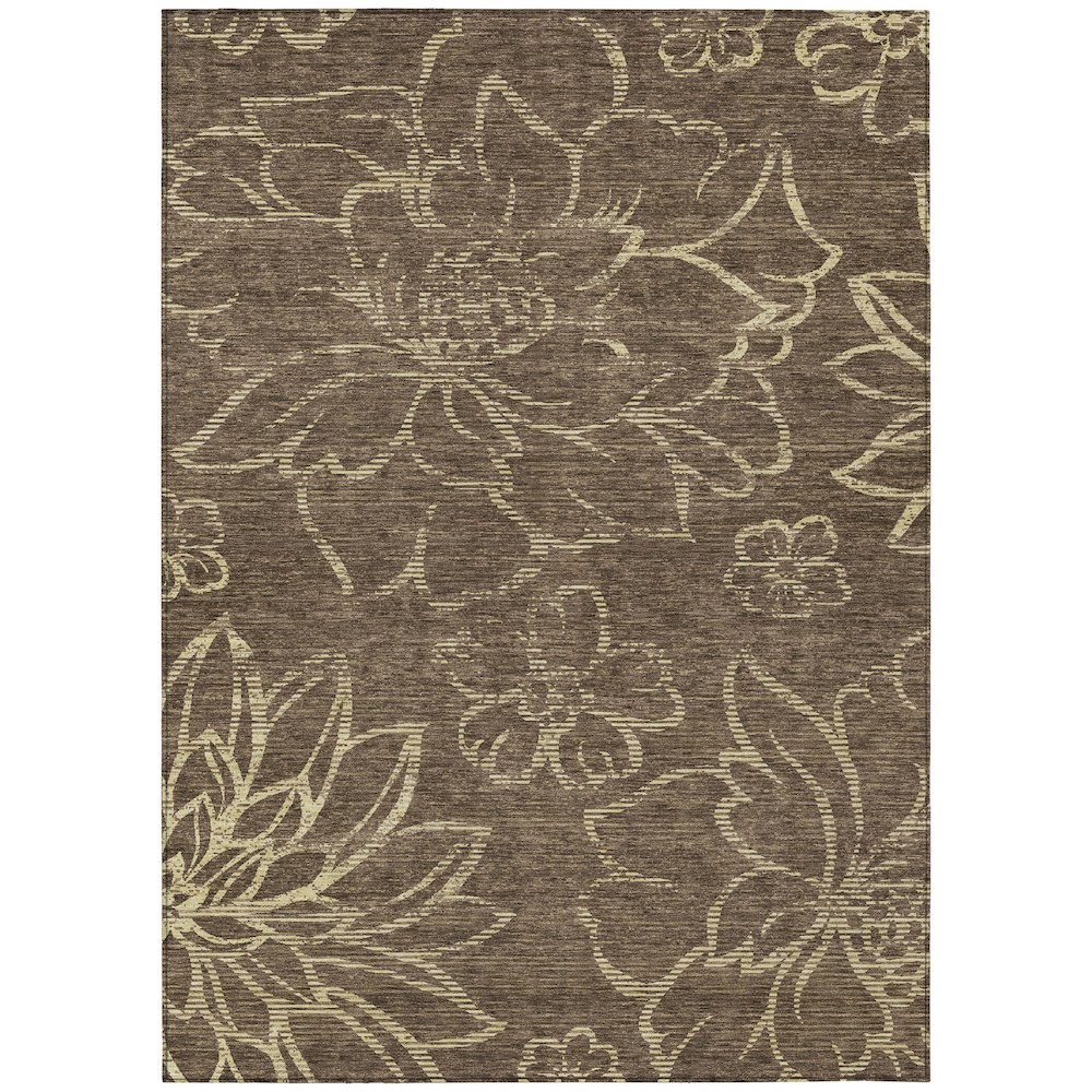Machine Washable Indoor/Outdoor Chantille ACN2789 Brown 8' x 10' Rug. Picture 1