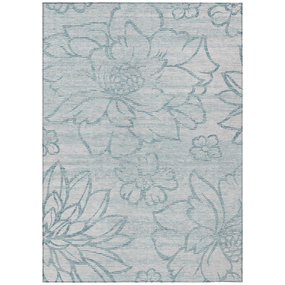 Machine Washable Indoor/Outdoor Chantille ACN2789 Gray 8' x 10' Rug. Picture 1
