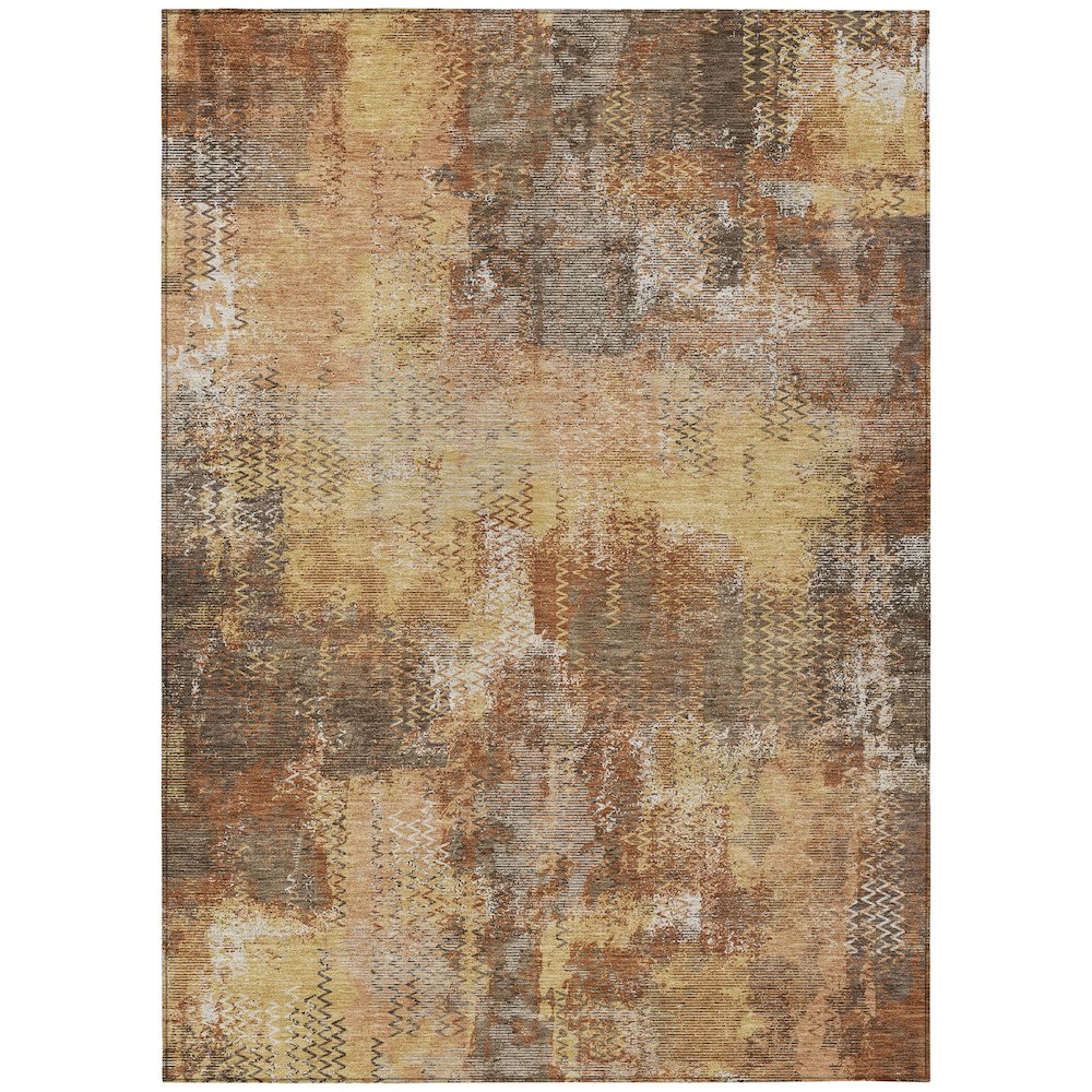 Machine Washable Indoor/Outdoor Chantille ACN2790 Orange 8' x 10' Rug. Picture 1