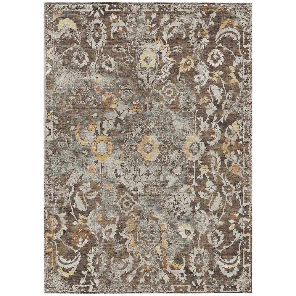 Machine Washable Indoor/Outdoor Chantille ACN2791 Brown 8' x 10' Rug. Picture 1