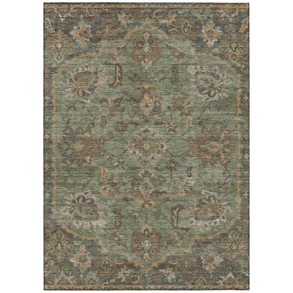 Machine Washable Indoor/Outdoor Chantille ACN2793 Green 8' x 10' Rug. Picture 1