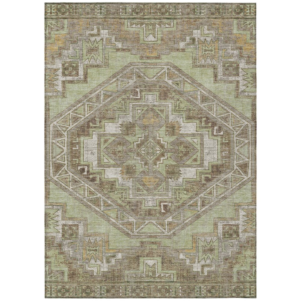 Machine Washable Indoor/Outdoor Chantille ACN2794 Green 8' x 10' Rug. Picture 1