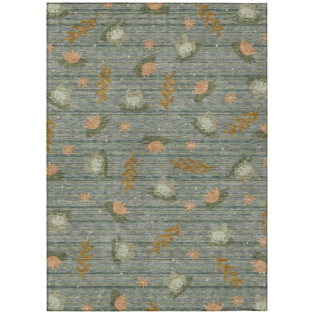 Machine Washable Indoor/Outdoor Chantille ACN2795 Green 8' x 10' Rug. Picture 1