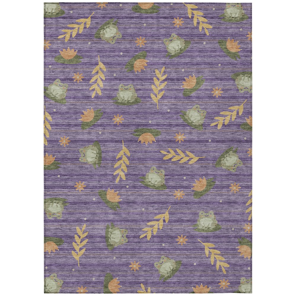 Machine Washable Indoor/Outdoor Chantille ACN2795 Purple 8' x 10' Rug. Picture 1