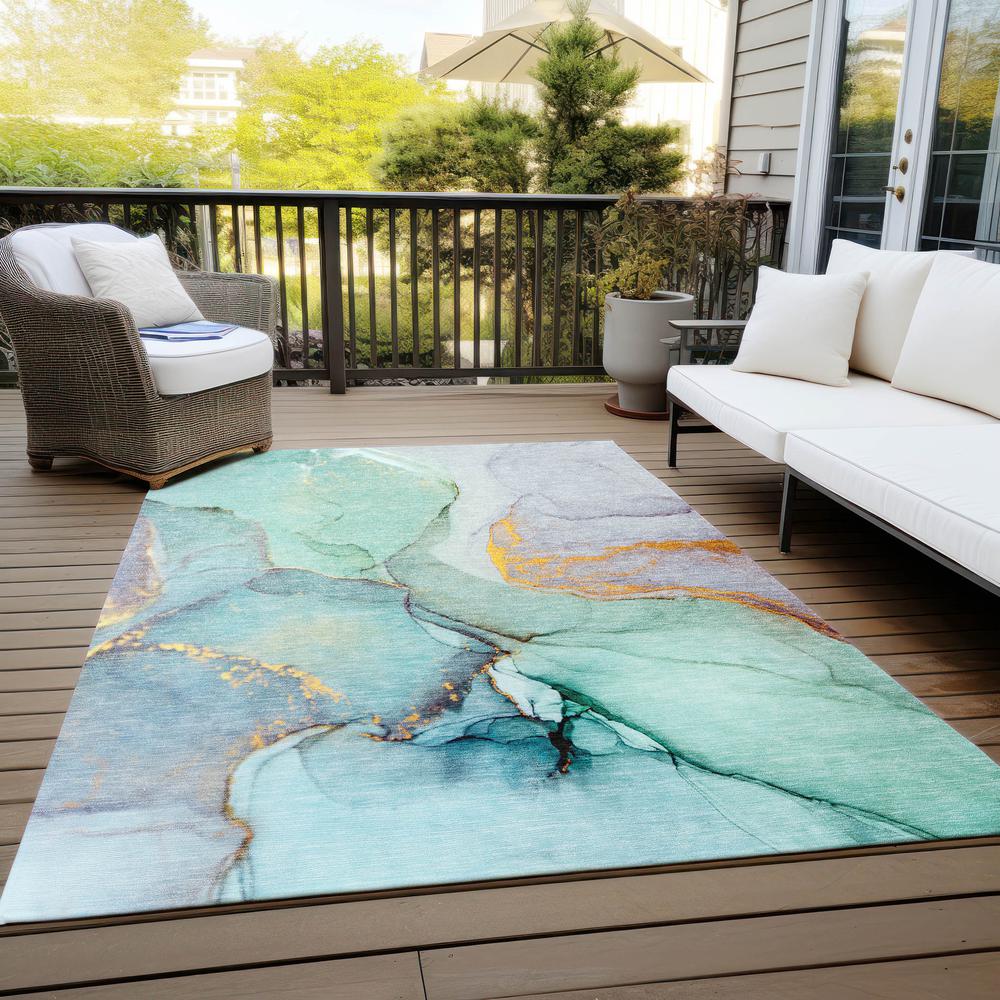 Chantille ACN506 Teal 5' x 7'6" Rug. Picture 8