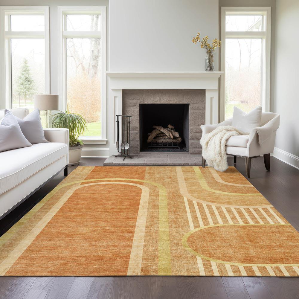 Chantille ACN532 Orange 5' x 7'6" Rug. Picture 7